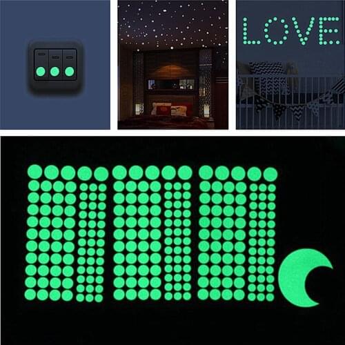 407Pcs Round Dots Glow In The Dark Luminous Star Toy Wall Stickers Decal for Kids Bedroom Decor Luminous Toy