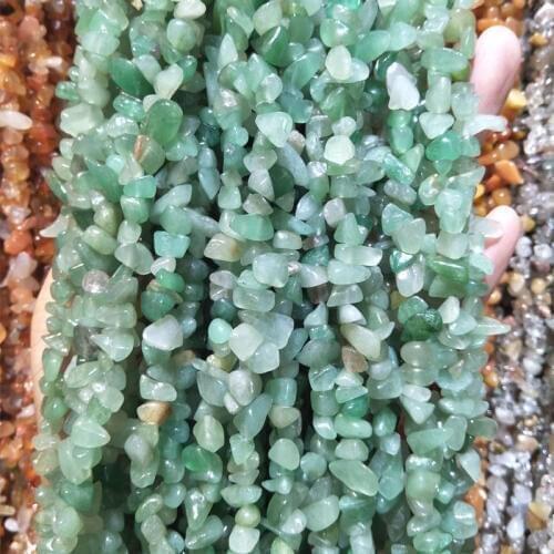 5-8mm Natural Green Aventurine Stone Beads Irregular Gravel Loose Beads for DIY Jewelry Bracelets Necklaces Strand 34 inch