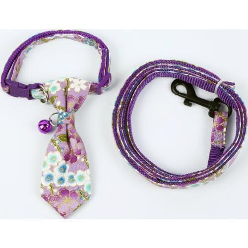 72 Sets/lot Dog Collar Tie and Leash Set Big and Small Dog Cat Collar Pet A cessories