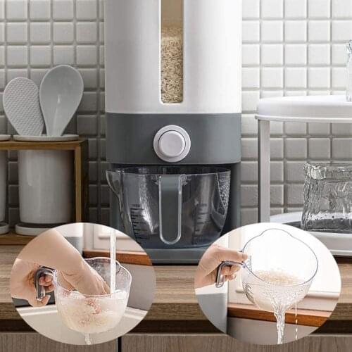 Household Bucket Storage Box Insect-Proof Moisture-Proof Metering Cylinder Automatic Grain Rice Storage Tank Cereal Dispenser