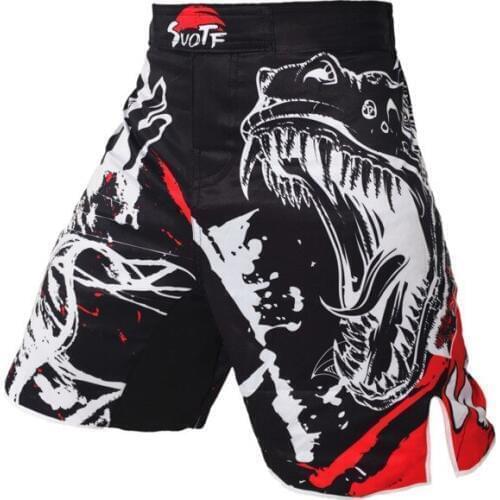 Black ink style domineering screaming MMA fitness breathable shorts fight boxing Tiger Muay Thai cheap mma shorts boxeo