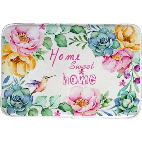 Flowers Print Doormat Non-slip Floor Mat Pad kitchen Room Carpet Mats Tapis Pastoral Water Absorption Mat