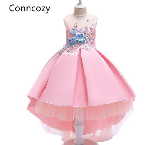 Children Christmas and New Year Dress Flower Net Gauze Princess Long Dress Halloween Dress Party Dress for Kids Girl Birthday