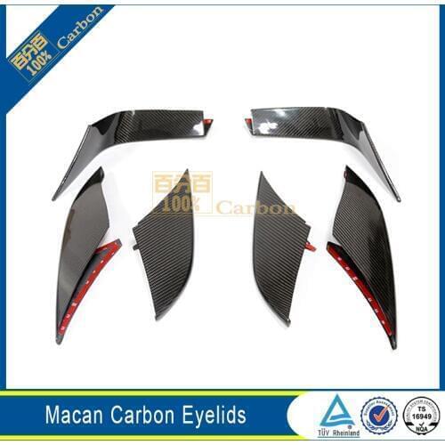 For Porsche Macan Carbon Fiber Front Fog Lamp Cover Trims Side Mesh Grille