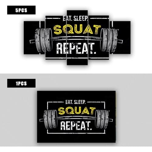 EAT. SLEEP. SQUAT REPEAT.Motivational Workout Posters Canvas Painting Wall Chart Exercise Wall Art Gym Decor