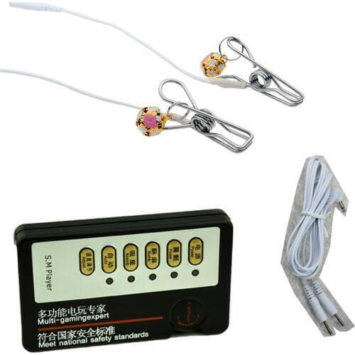 Electro Shock Kit Nipple Clamps Clitoris Clips Medical Themed Toys, Electric Stimulate Sex Toy,Electric Shock Sex Toy for Women