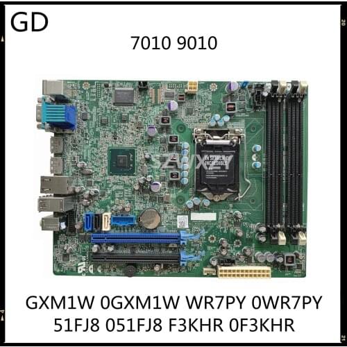 GD For Dell OPX 7010 9010 SFF Desktop Motherboard GXM1W 0GXM1W WR7PY 0WR7PY 51FJ8 051FJ8 F3KHR 0F3KHR LGA 1155 Q77 Full Tested