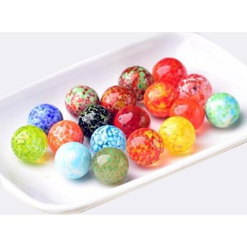 16mm Luminous Glass Ball Cream Console Game Pinball Machine Cattle Small Marbles Pat Toys Parent- Child Beads Bouncing Ball