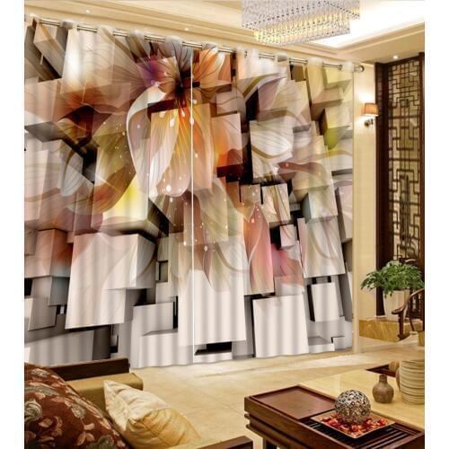Classic Home Decor Modern style relief flower custom curtains home decoration