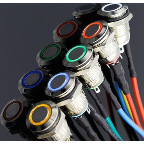 12 mm circular cursor metal button Since the reset electronic equipment industry nc car modification switch