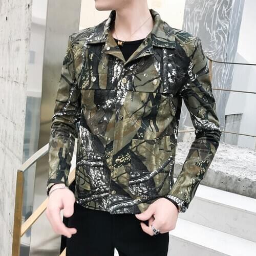 Spring New New Mens Spring Camouflage Jacket Men Turn The Collar Coat Personality Streetwear 2020 Summer Clothing Jacket Male