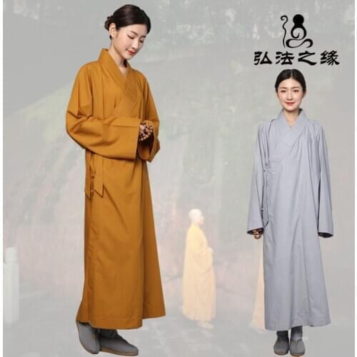 2020 Hot Buddhist Articles Four Seasons Monks Clothes Long Gown Long Gown Monks Nuns Clothes Cotton Linen Robe