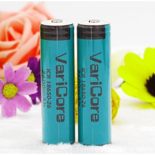 2PCS VariCore Protected 100% Original 18650 ICR18650-26 2600mAh Li-ion Rechargeable Battery +PCB 3.7V For Flashlight batteries