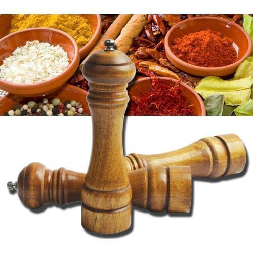 Salt and Pepper Mill ,oak Wooden Seasoning Mills and Extra Large Professional Spice pepper Grinder Adjustable Ceramic Grind