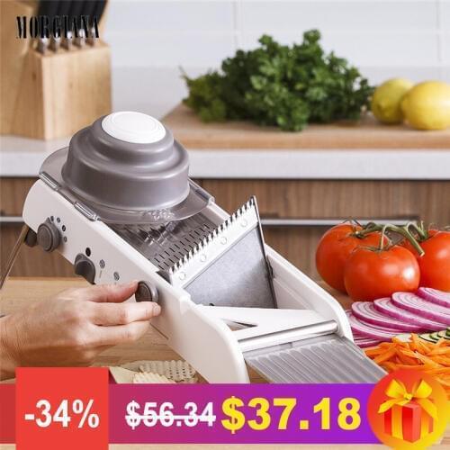 MORGIANA Multifunctional Vegetable Mandoline Slicer Manual Vegetable Cutter Stainless Steel Blade Potato Cucumber Radish Graters