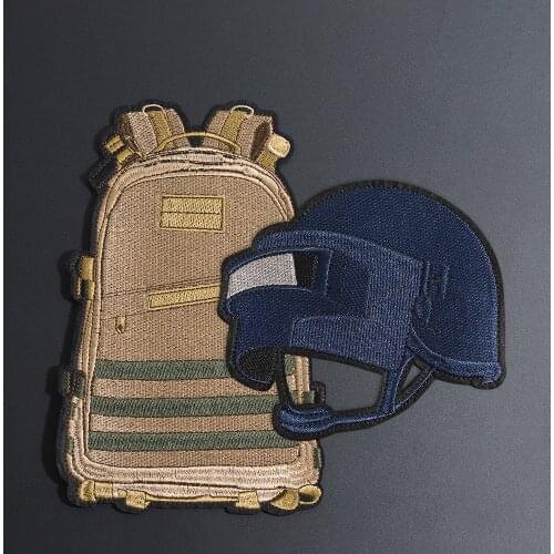 Fashion Punk Helmet Embroidered Patches Game Equipment Badges Iron on for Clothing Clothes Backpack Stickers Ironing Appliques