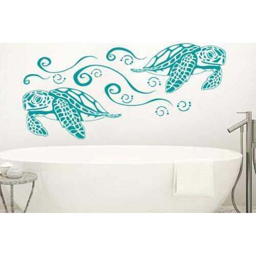 Bathroom Wall Decals Sea Turtles Animals waterproof Vinyl Decal wall Sticker Home Decor for Bathroom Living Room Decoration G769