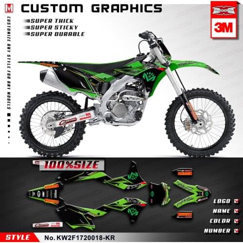 KUNGFU GRAPHICS Team Stickers Enduro Vinyl Decals Self Adhesives Dirt Bike Décor for KXF 250 2017 2018 2019 2020, Customizable