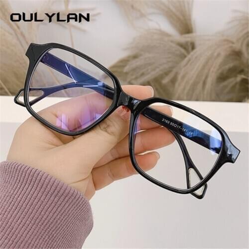 Oulylan Anti-blue Light Glasses Frames Women Men Vintage Polygonal Eyeglasses Literary Optical Computer Myopia Frame
