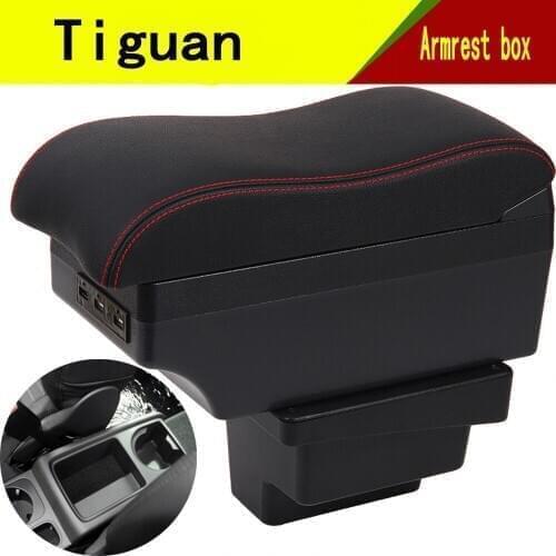 For VW Tiguan I 2007-2016 Armrest Arm Rest Leather Centre Center Console Storage Box 2008 2009 2010 2011 2012 2013 2014 2015