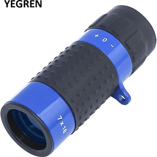Portable MINI Monocular Scope 7X Handheld Telescope w/ Lanyard Hiking Fishing Concerts Blue Monocular for Museum Art Exhibition