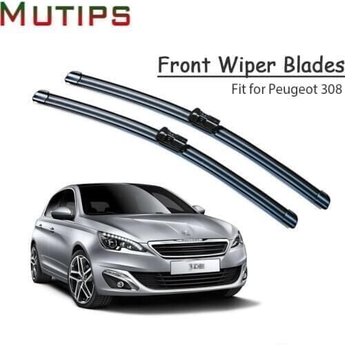 1Set Rubber Car Front Wiper Blade Kit For Peugeot 308 T7 T9 CC SW 2018 2017 -2007 Original Replace Insert Strip Auto Accessories