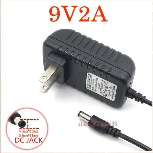 Brand New High quality universal 9v 2a power adapter 9 volt 2000mA power supply with 5.5*2.5/5.5*2.1mm dc plug