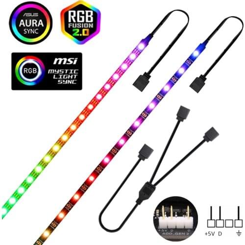 RGB light 5V 3Pin WS2812b RGB LED Strip for PC ASUS Aura SYNC,MSI Mystic Light,GIGABYTE RGB Fusion2.0 Header on Motherboard