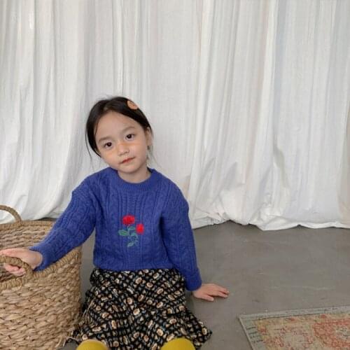 Girls Sweater Babys Coat Outwear 2021 Cute Thicken Warm Winter Autumn Knitting Scoop Jacket Formal School Childrens Clothing