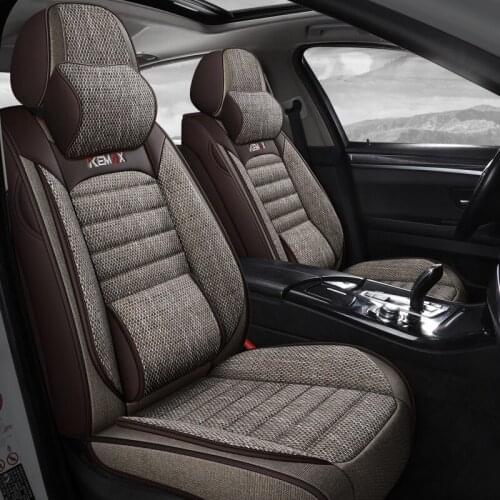 Linen Universal Car Seat Covers ,Flax Synthetic Breathable Full Set - Cover Goods. fit Audi a4 q3 for the 98% Other Cars salon