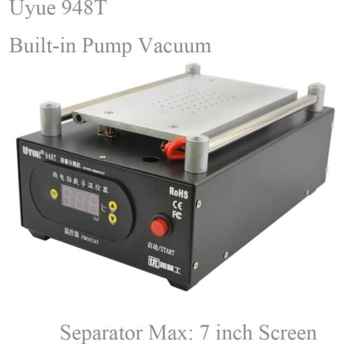 UYUE 948T Mobile phone repair machine Built-in Pump Vacuum Separator Machine for LCD Screen Max 7 inch,for phone display screen