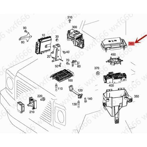 Fuse top cover W205 C180 C200 C300 213mer ced esb enzE350 AMG E43 253 GLC 463 G500 AMG Continued electrical enclosure