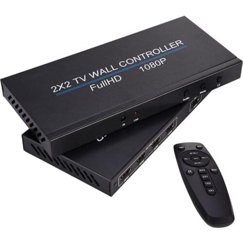 Full HD 1080P 2 X 2 Video Wall Controller 1 HDMI-compatible Input 4 Output 2X1/3X1/4X1/1X2/1X3/1X4 TV Processor Images Stitching