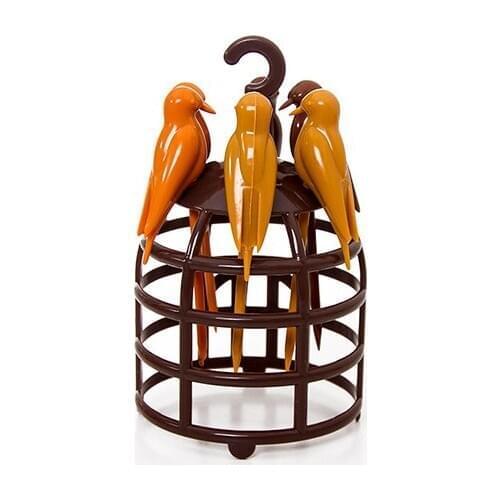 The cage bird fruit fork 1stander+6forks 7*7*14cm free shipping