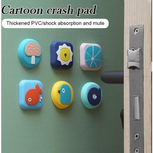 Door Stoppers Wall Protector with Strong Adhesive Reusable Bumper Protector Cartoon Quiet Shock Absorbent Pad xqmg Doors Gates