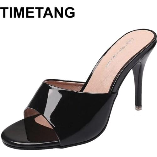 TIMETANG Woman High Heels Sandals Pumps Tacones Pointed Toe Stilettos Talon Femme Sexy Ladies Wedding Shoes Black Heels Big Size
