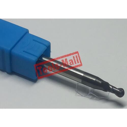 1pc radius=1.5mm 2 Flutes hrc60 R1.5*6*D3*50 solid carbide Ball nose End Mill CNC router bits tools Milling cutter