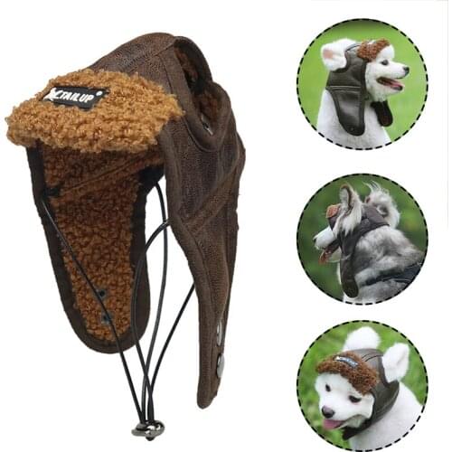 1pc Aviator Cap Pet Costume Cosplay Windproof Pilot Hat For Small Medium Large Dogs Autumn Winter Style Cute Dog Hats