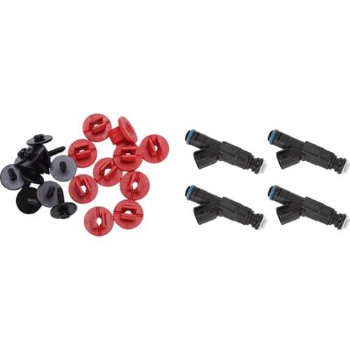 20 Pcs Engine Undertray Cover Clips Bottom Cover Shield Guard & 4 Pcs Fuel Injectors