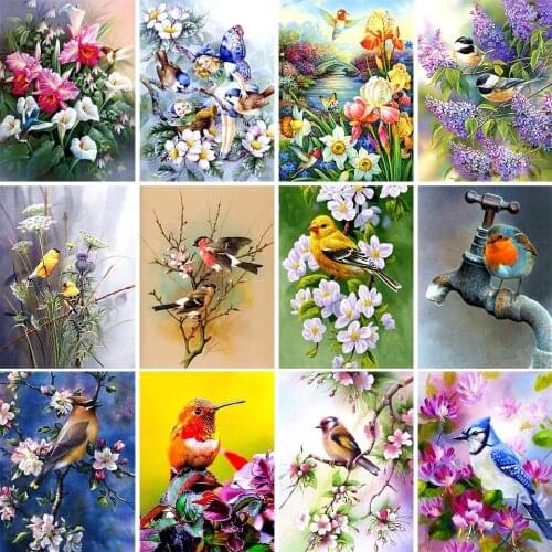 5D DIY Diamond Painting Bird Cross Stitch Kit Diamond Embroidery Animal Mosaic Rhinestone Picture Home Decoration Handmade Gift