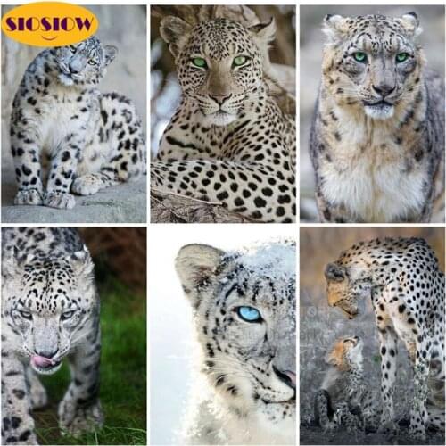 5D Diy Diamond Painting Snow Leopard Pictures Full Drill Square Daimond Embroidery Mosaic Cross Stitch Patterns Decor Home Room