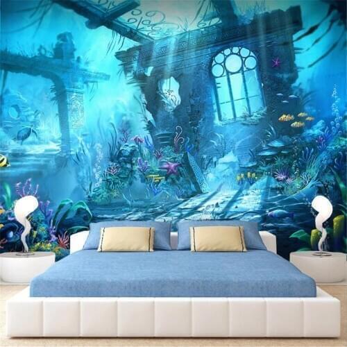 Milofi custom large wallpaper mural modern minimalist child fantasy underwater world living room background wall