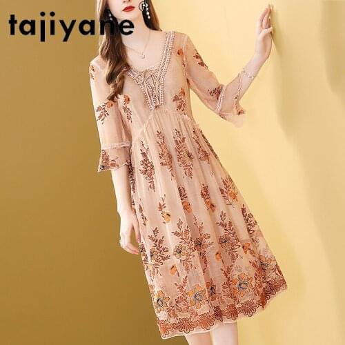 For Dresses Long Women 100% Silk Summer Dress Mature Elegant Female Real Silk Woman Dresses Kobieta Sukienka TN2554