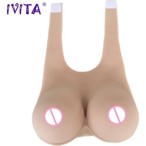 IVITA 4600g Top Quality Artifical Silicone Breast Forms Fake Boobs For Crossdresser Transgender Enhancer Shemale Breast Form