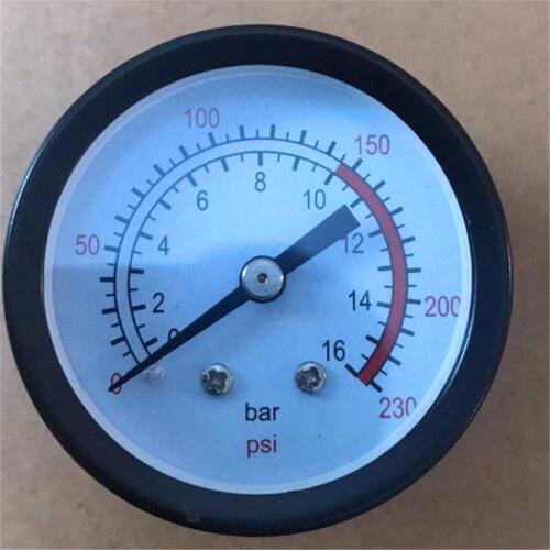 1/8" Male Thread Dia 0-230PSI 0-16 Bar Air Compressor Fittings Pressure Gauge