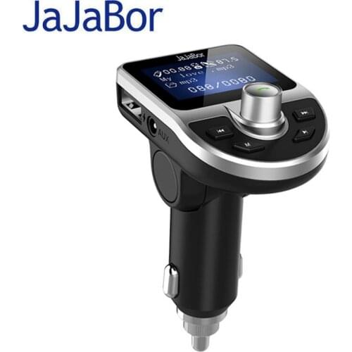 JaJaBor Wireless Bluetooth Car Kit Handsfree FM Transmitter AUX Audio MP3 Player 1.44 inch LCD Screen Support TF Card / U Disk