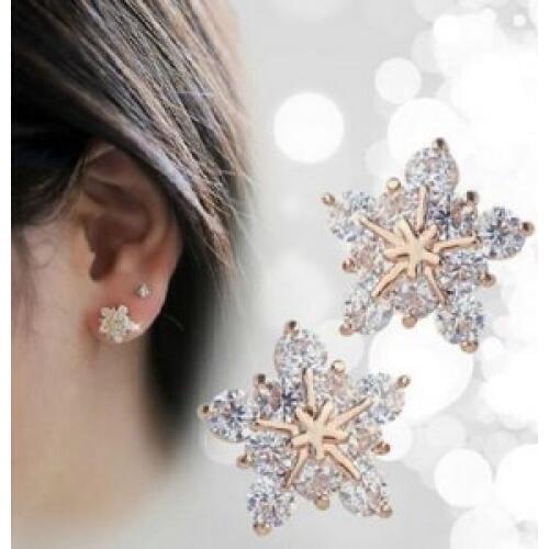 Korean Fashion Wild Temperament Shiny Pentagram Earrings Rhinestone Zircon Women With Jewelry Brincos Earring Boucle D'oreille