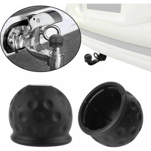 Trailer Ball Head Cover European Car 7-Hole Plug Trailer Adapter Truck RV Power Cord Socket Connector Black Rubber Towball Prote