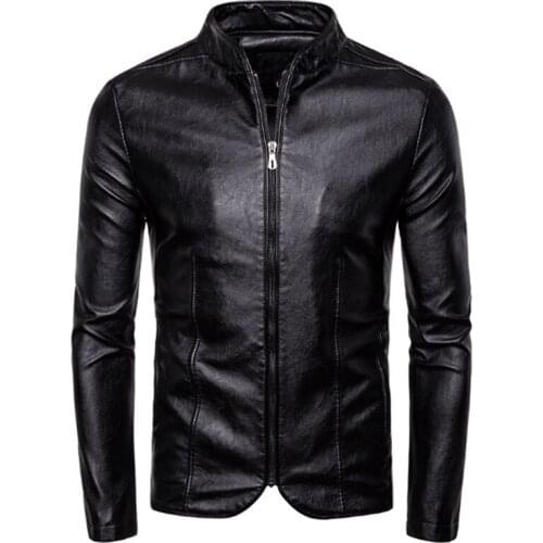 Spring Autumn Leather Jacket Men New Slim Fit Motorcycle Leather Jacket Casual PU Coat Casual Male Jacket chaqueta cuero hombre