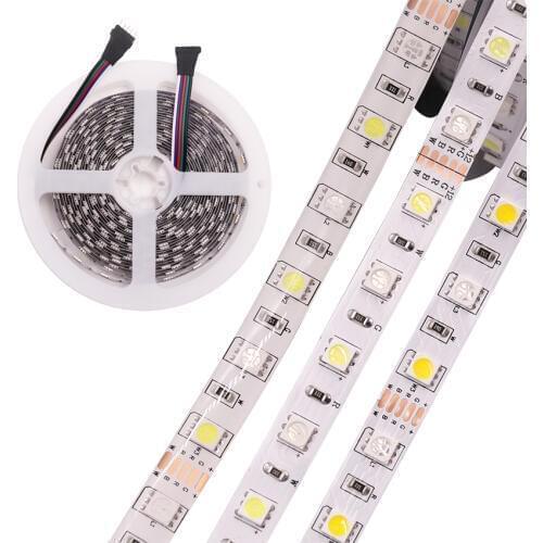 DC24V 12V 12mm10mm RGBW led strip light 5050 SMD 5M 300 led Waterproof flexible tape rope stripe light RGBWW RGB warm white